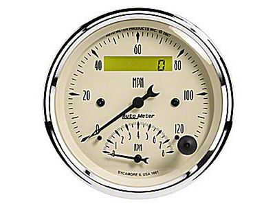 Chevy Autometer Speedometer & Tachometer Combo, Antique Beige Series, 1955-1957
