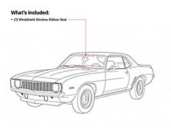 Back Window Ribbon Seal; 3/8-Inch x 15-Foot (65-72 Biscayne, Caprice, Impala)