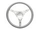 Chevy Banjo Steering Wheel With Horn Button - Light Grey, Flaming River 1949-1954