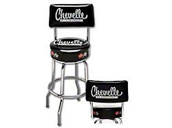 Chevy Bar Stool, With Backrest & Chevelle Script Logo