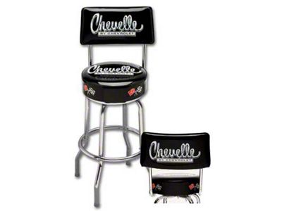 Chevy Bar Stool, With Backrest & Chevelle Script Logo