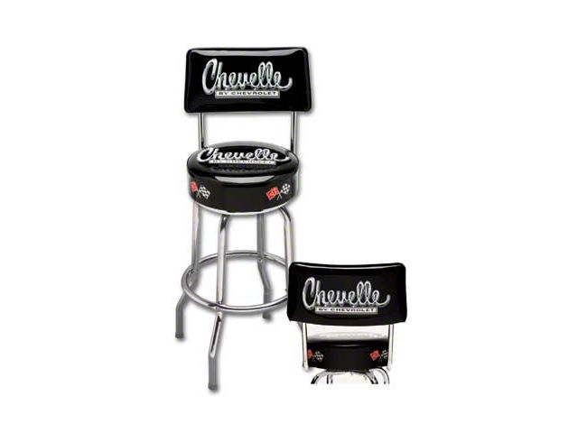 Chevy Bar Stool, With Backrest & Chevelle Script Logo