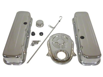 Chevy Big Block Chrome Engine Dress Up Kit With Short Smooth Style Valve Covers