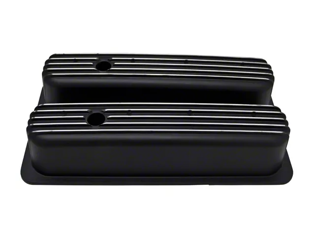 Chevy Big Block Tall Valve Covers, Polished, Black Finned