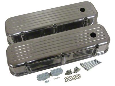 Chevy Big Block Valve Covers, Ball Milled Polished Aluminum, 1965-1995