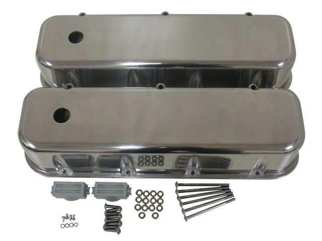 Chevy Big Block Valve Covers, Polished Aluminum, 1965-1995