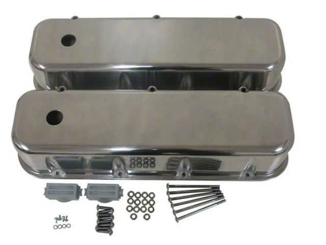 Chevy Big Block Valve Covers, Polished Aluminum, 1965-1995