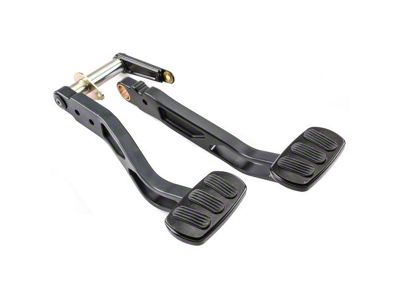 Chevy Billet Aluminum Brake/Clutch Pedal Arms, Black, Lokar, 1955-1957