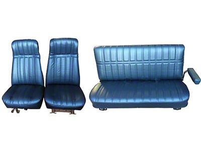 Chevy Blazer Or GMC Jimmy, Front Bucket & Rear Bench Seat Upholstery Cover Set, Vinyl With Velour Inserts, 1977-1987