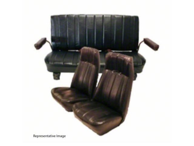 Chevy & GMC Blazer/Jimmy Seat Cover, Front Bucket, High Back, Rear Bench, With Seat Belt Cutouts, Leather/Vinyl, 1973-1987