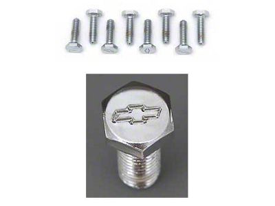 Chevy Bowtie Valve Cover Bolt Set, Chrome, With Aluminum Valve Covers, Small Block (55-57 Chevy Bel Air; 55-57 Chevy 150; 55-57 Chevy 210; 55-57 Chevy Nomad)