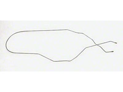 Chevy Brake Line, Long, Front To Rear, Stainless Steel, With Single Exhaust, 1956-1957
