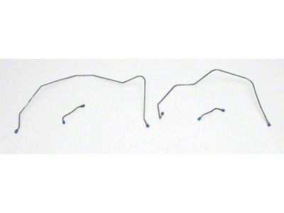 Chevy Brake Lines, Front, For Cars With Treadle-Vac Power Brakes, Stainless Steel, 1956-1957
