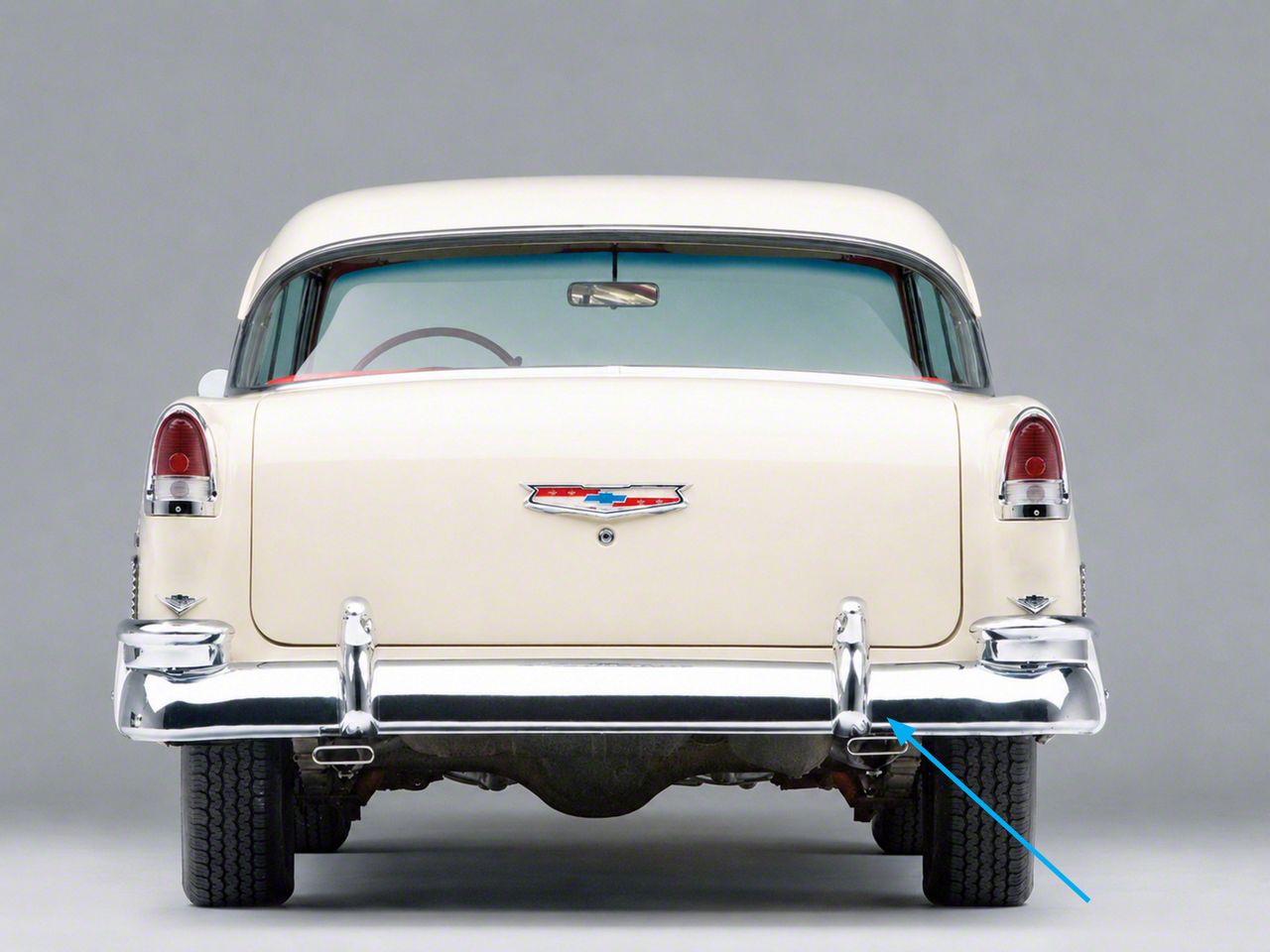 チャンローランカバーマークセット Ecklers Bumper Guards, Non-Wagon, Rear (1955 Chevy Bel Air; 1955