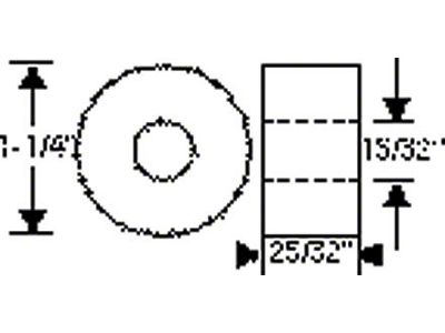 Chevy Bushing, Shock Absorber, Rear, 1949-1951