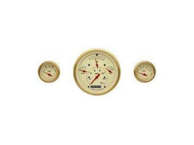 Classic Instruments Chevy Classic Instrument Update Gauge Kit, With Tan Faces &Brown Numbers, Red Needles, 1957