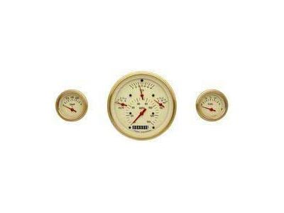 Chevy Classic Instrument Update Gauge Kit, With Tan Faces &Brown Numbers, Red Needles, 1957