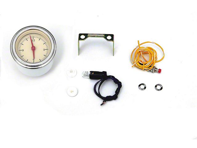 Chevy Classic Instruments Clock, Quartz, Tan Face, With RedHands, 1955-1956