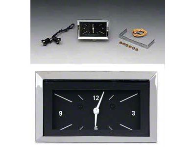 Classic Instruments Chevy Classic Instruments Clock, With Black Face & White Numbers, 1957