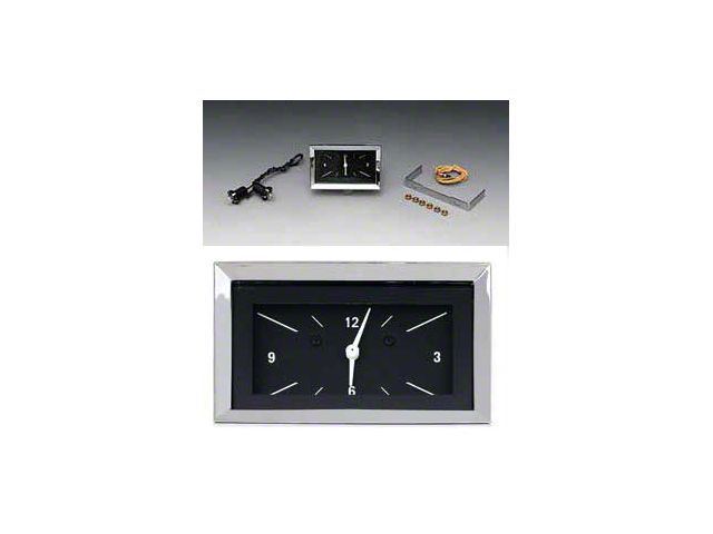 Chevy Classic Instruments Clock, With Black Face & White Numbers, 1957