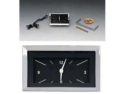 Chevy Classic Instruments Clock, With Black Face & White Numbers, 1957