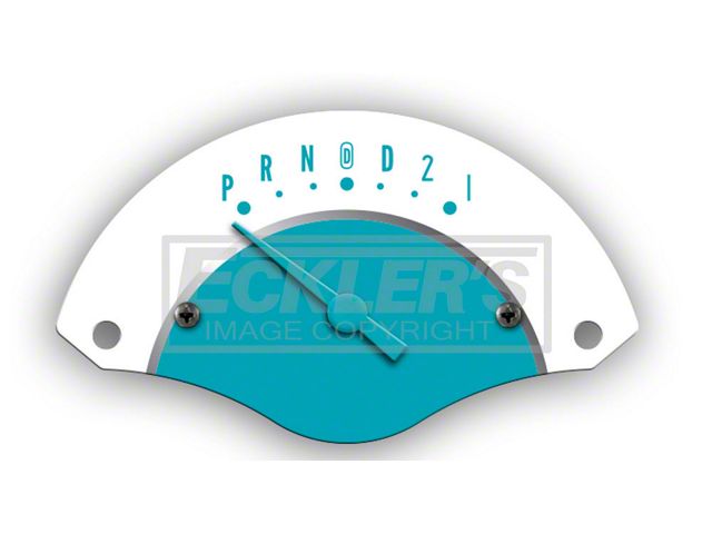 Chevy Classic Instruments Shifter Indicator, For 4-Speed Overdrive Automatic Transmission, White Face With Turquoise Needle, 1955-1956