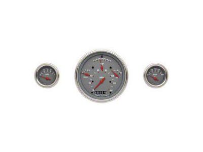 Classic Instruments Chevy Classic Instruments Update Gauge Kit, With Gray Faces& White Numbers, Red Needles, 1957