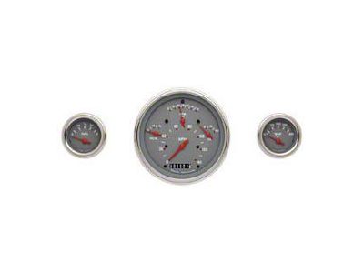 Chevy Classic Instruments Update Gauge Kit, With Gray Faces& White Numbers, Red Needles, 1957