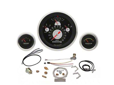Classic Instruments Chevy Classic Instruments Update Gauge Kit, With Black Faces & Orange Needles, 1957