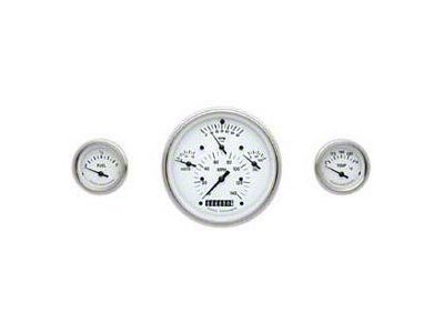 Classic Instruments Chevy Classic Instruments Update Gauge Kit, With White Faces & Black Needles, 1957