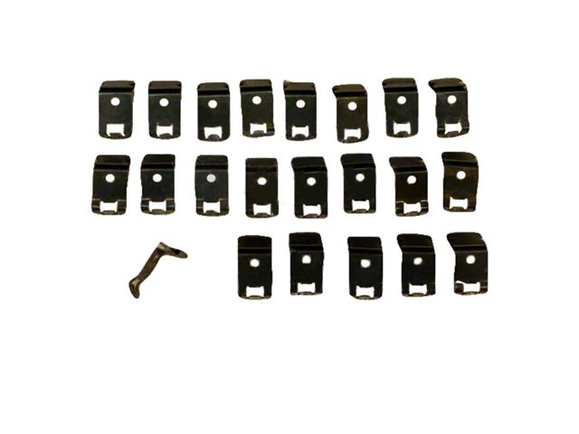 Rear Glass Reveal Molding Clips; Set of 22 (61-64 Biscayne Sedan, Impala Sedan)