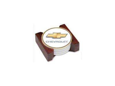 Chevy Coaster Set, With Bow Tie Logo & Chevrolet Name