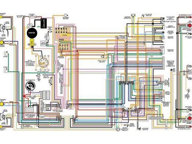 Chevy Color Laminated Wiring Diagram, 1949-1954