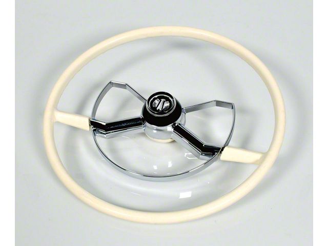 Chevy Complete Steering Wheel, Butterfly Style, White, 1950-1952