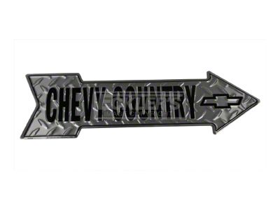 Chevy Country Diamond Plate Aluminum Arrow Sign