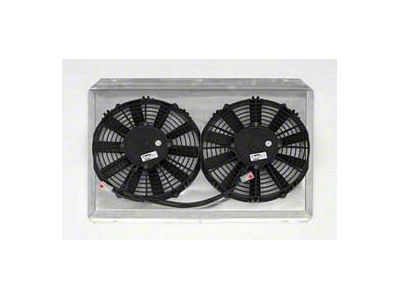 Chevy Cross-Flow Dual Fans, Aluminum, With Shroud, Griffin,1955-1957