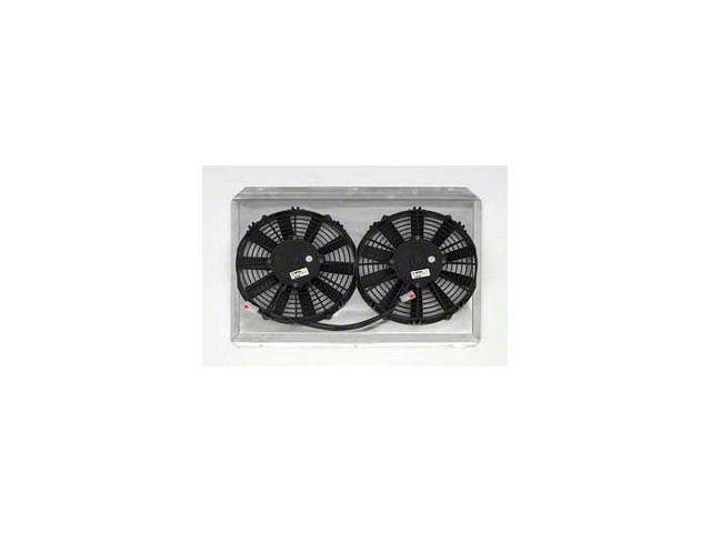 Chevy Cross-Flow Dual Fans, Aluminum, With Shroud, Griffin,1955-1957