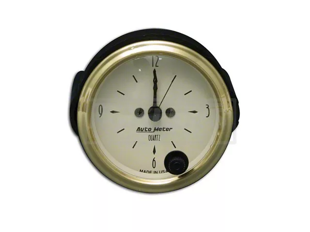 Chevy Custom Clock, Beige Face, With Black Hands, 2-1, 16,AutoMeter, 1955-1957