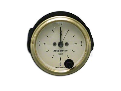 Chevy Custom Clock, Beige Face, With Black Hands, 2-1, 16,AutoMeter, 1955-1957