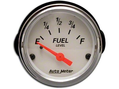 Auto Meter Arctic White Series 2-1/16-Inch Fuel Level Gauge; 0 ohm Empty to 30 ohm Full