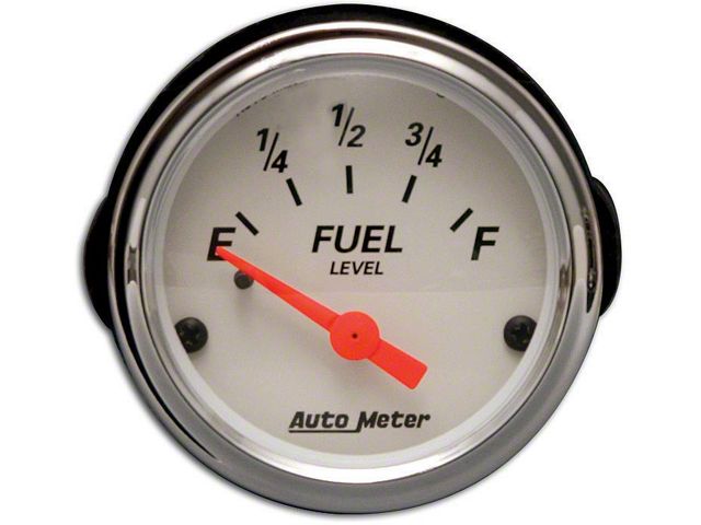 Chevy Custom Fuel Gauge, With White Face & Orange Needles, AutoMeter, 1955-1957