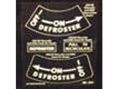 Chevy Defroster On/Off Decal, 1949-1954