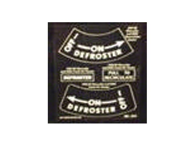 Chevy Defroster On/Off Decal, 1949-1954