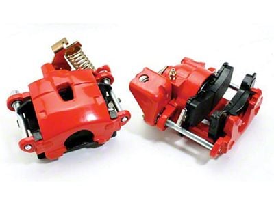 Chevy Disc Brake Calipers, Rear, Red Powder Coated, 1955-1957