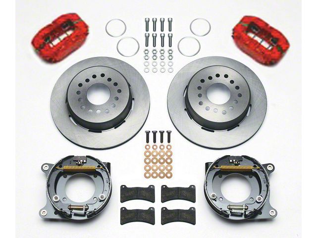 Chevy Disc Brake Kit, With Red Powder Coated Calipers, Rear, 11, Wilwood, 1955-1957