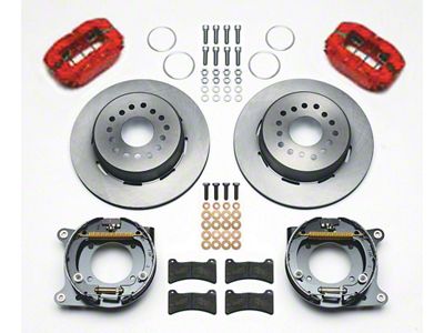 Chevy Disc Brake Kit, With Red Powder Coated Calipers, Rear, 11, Wilwood, 1955-1957