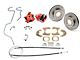 Chevy Rear Disc Brake Kit, With Red Powder Coated Calipers,Drilled & Sweep Slotted Rotors, For Use With 9 Ford Rear End, 1955-1957