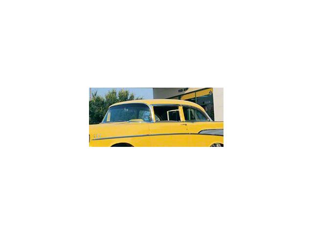 Chevy Door Glass For Vent Window Delete, Tinted, 2-Door Sedan Or Wagon, Delivery, 1955-1957