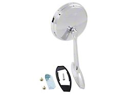 Door Mirror with Bowtie Logo; Chrome; Driver Side (65-66 Biscayne, Caprice, Impala)