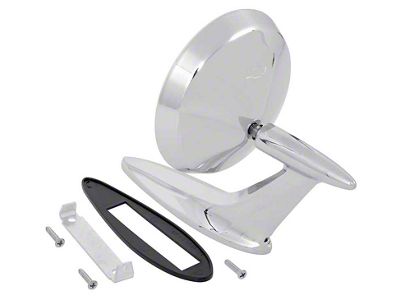 Door Mirror; Chrome; Driver or Passenger Side (59-60 Biscayne, Brookwood, Impala, Kingswood, Parkwood)